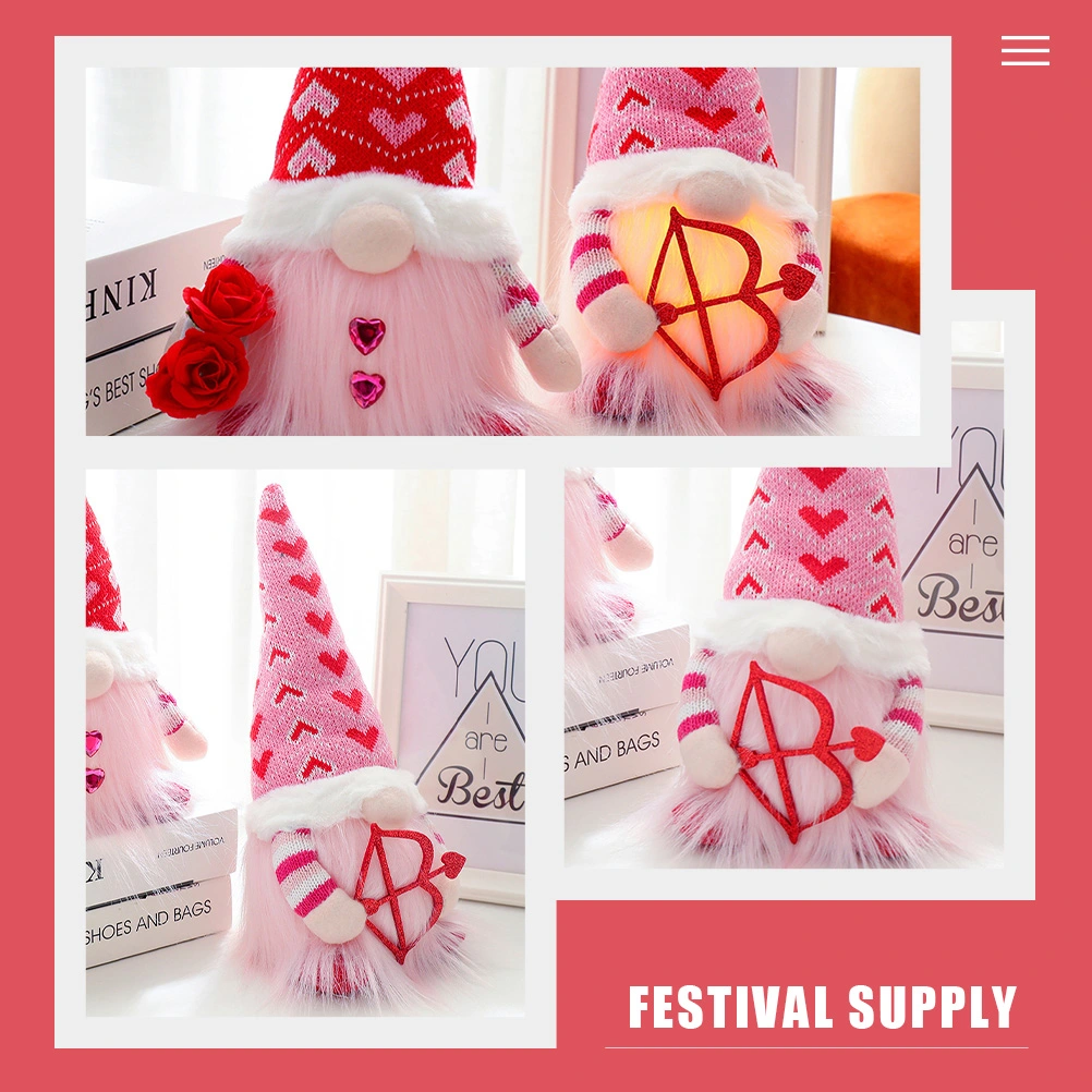 Valentines Day Gnome Decors Plush Valentine Gnome Dolls Valentine Gnomes Decors