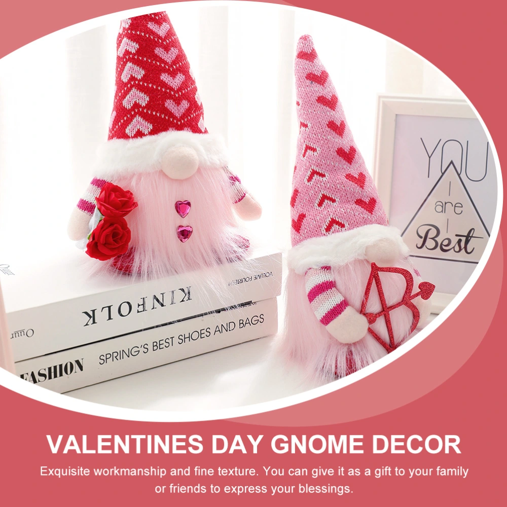 Valentines Day Gnome Decors Plush Valentine Gnome Dolls Valentine Gnomes Decors