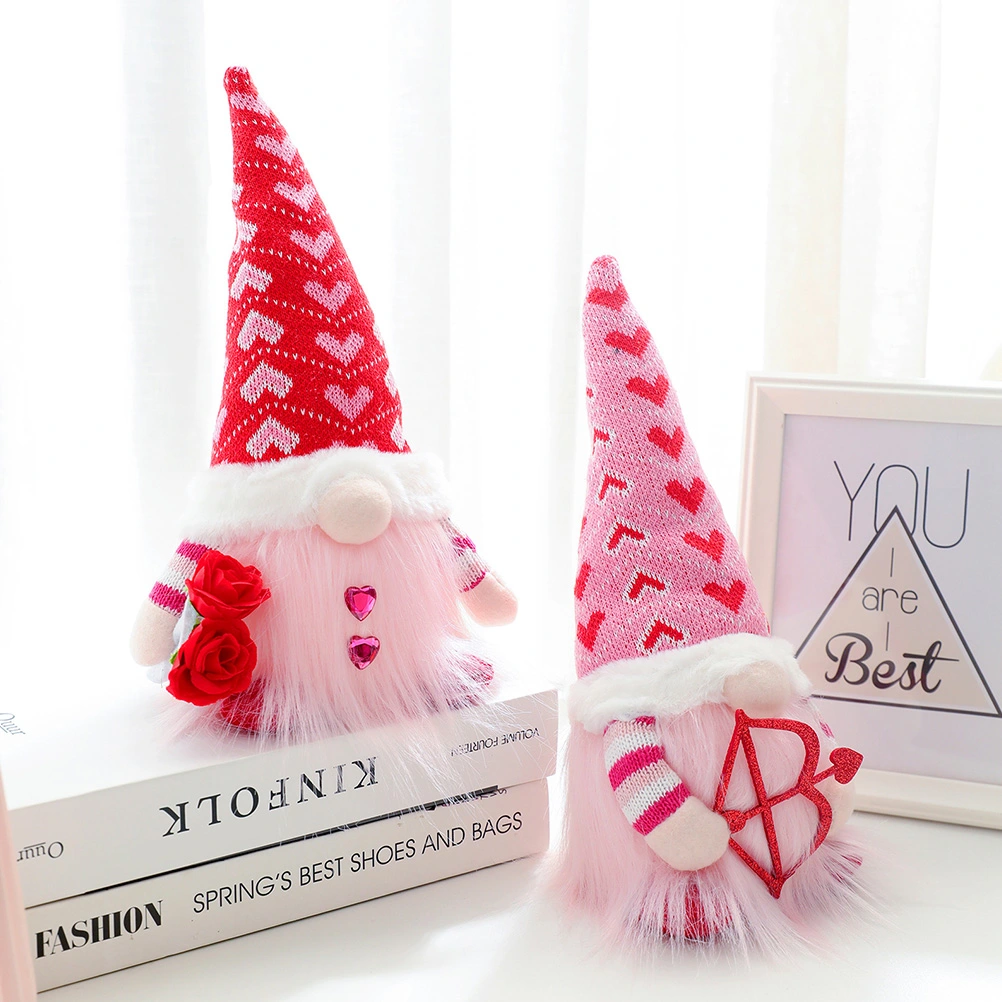 Valentines Day Gnome Decors Plush Valentine Gnome Dolls Valentine Gnomes Decors