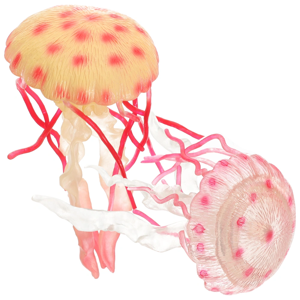 2Pcs Decorative Sea Jellyfish Toys Household Sea Animal Models Lovely Models Room Accessories