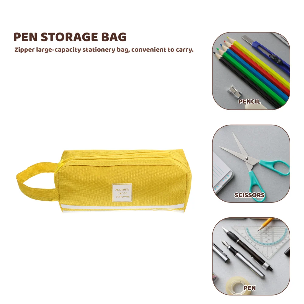 Large Capacity Pencil Case Zipper Pencil Pouch Portable Pencil Bag Portable Pen Case