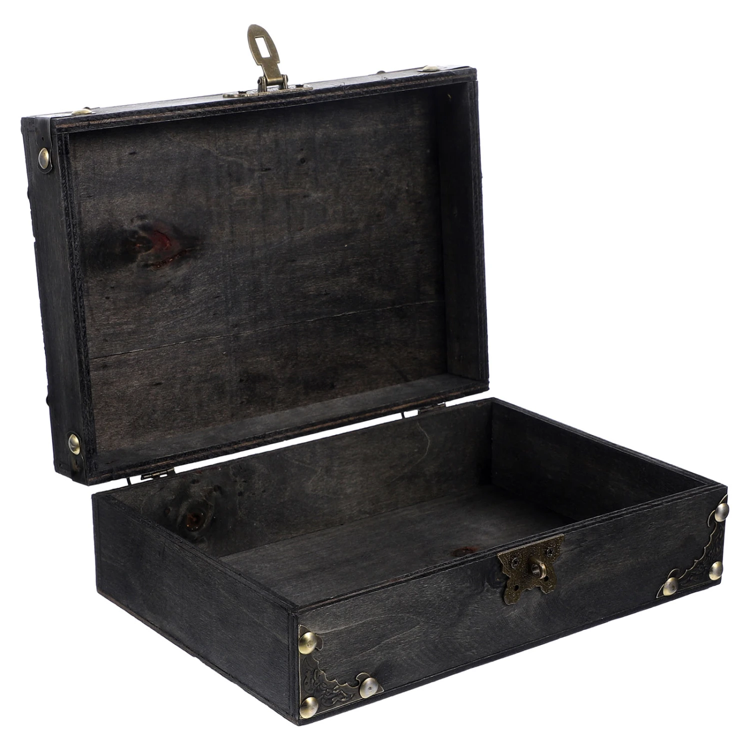 Vintage Jewelry Box Wooden Trinket Box Sundries Storage Case Wood Jewelry Organizer with Coded Lock