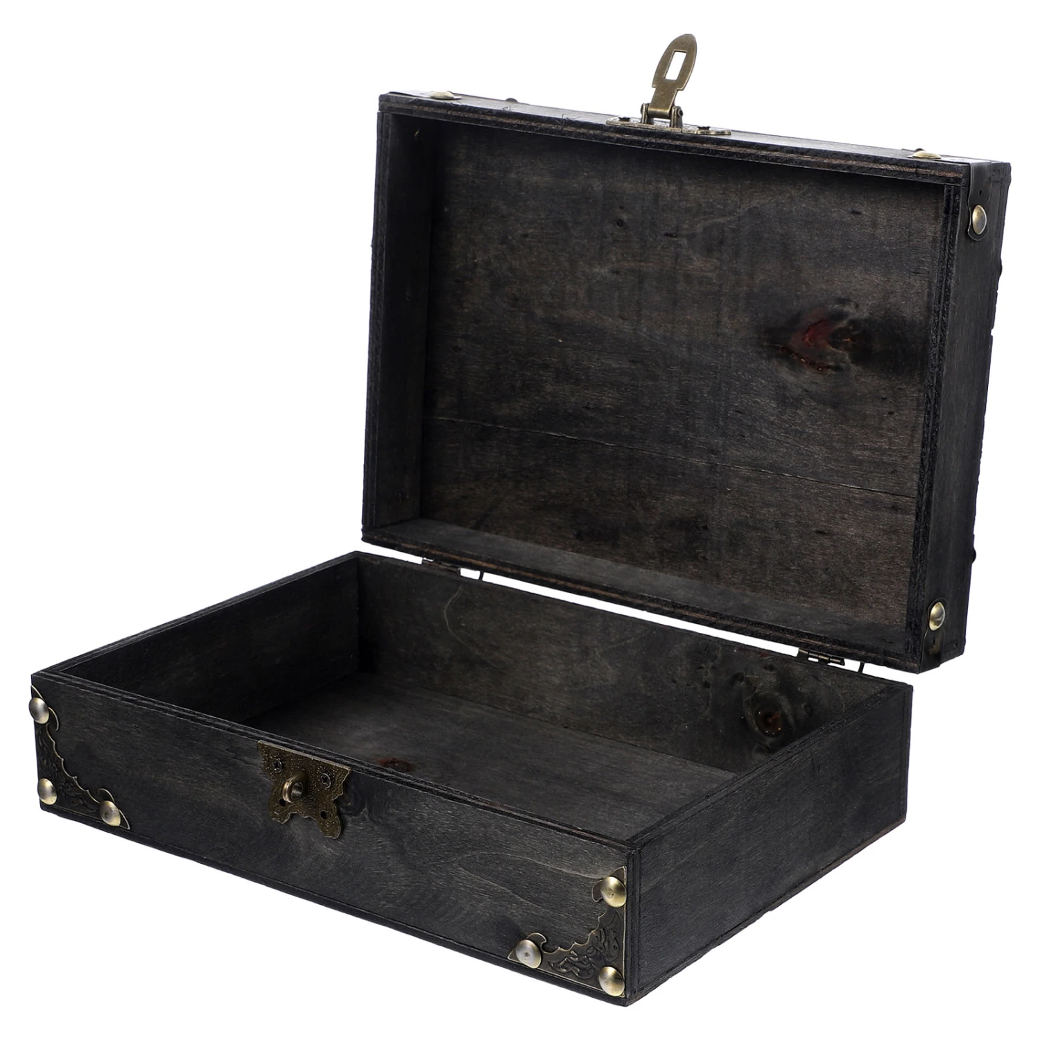 Vintage Jewelry Box Wooden Trinket Box Sundries Storage Case Wood Jewelry Organizer with Coded Lock