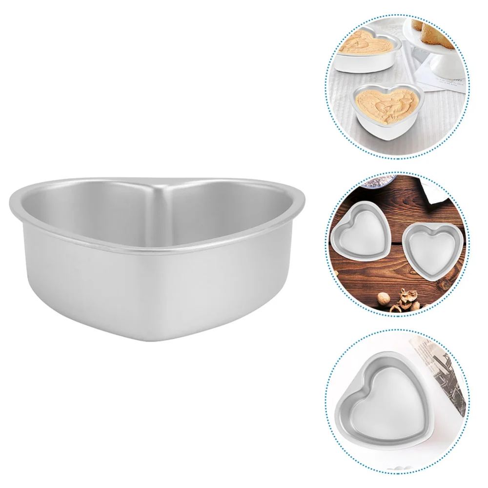 2Pcs Heart Cake Pans Biscuit Baking Tool Cakes Pan Heart Cake Pan Metal Baking Mold for Craft