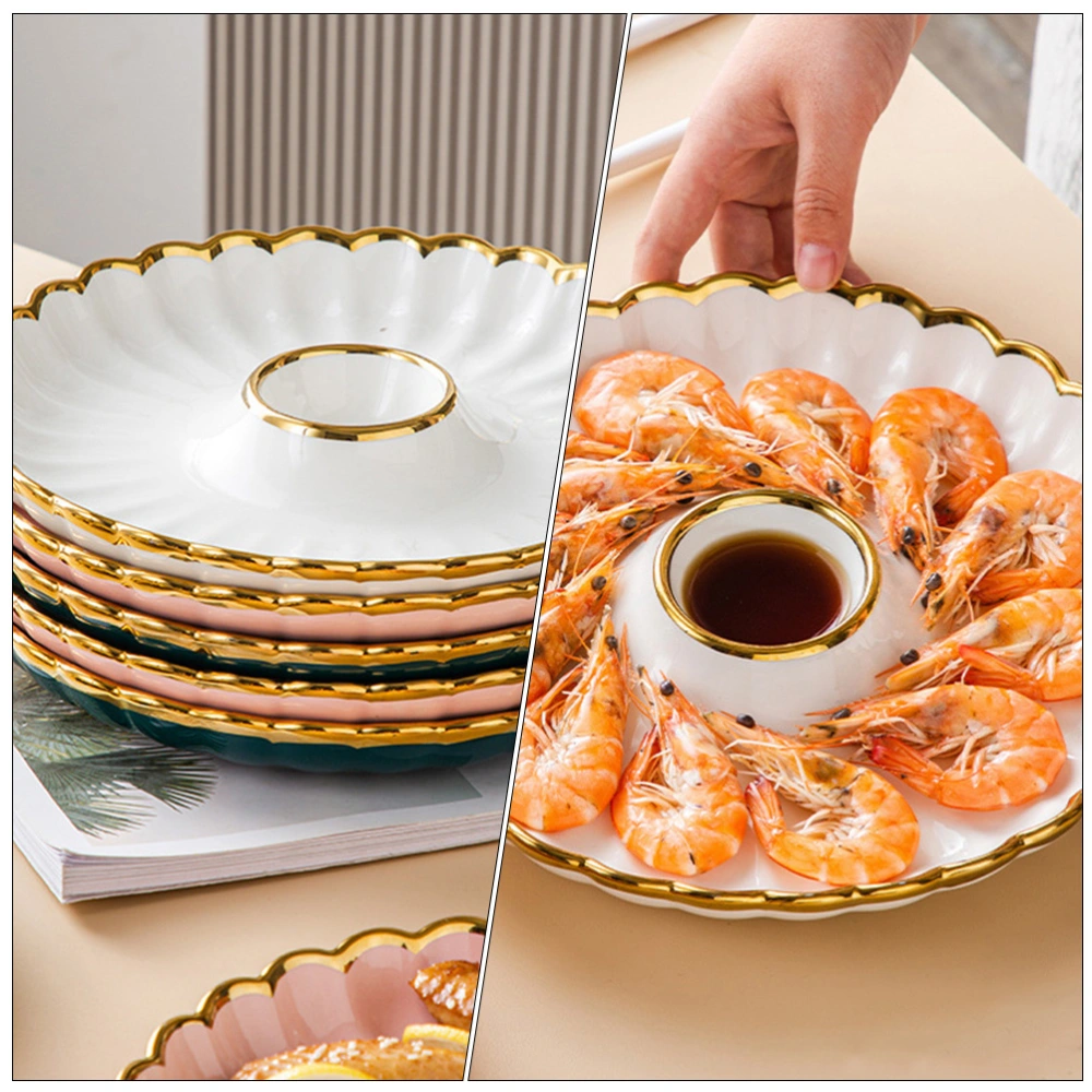 Dumpling Dipping Plate Dumpling Dipping Dish  Reusable Sushi Plate Round Dipping Plate