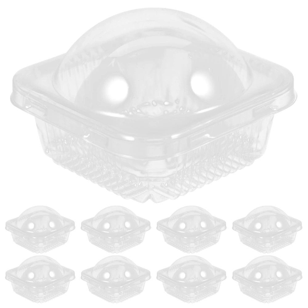 50Pcs Round Moon Cake Boxes Egg-Yolk Puff Containers Transparent Packing Boxes for Wrapping