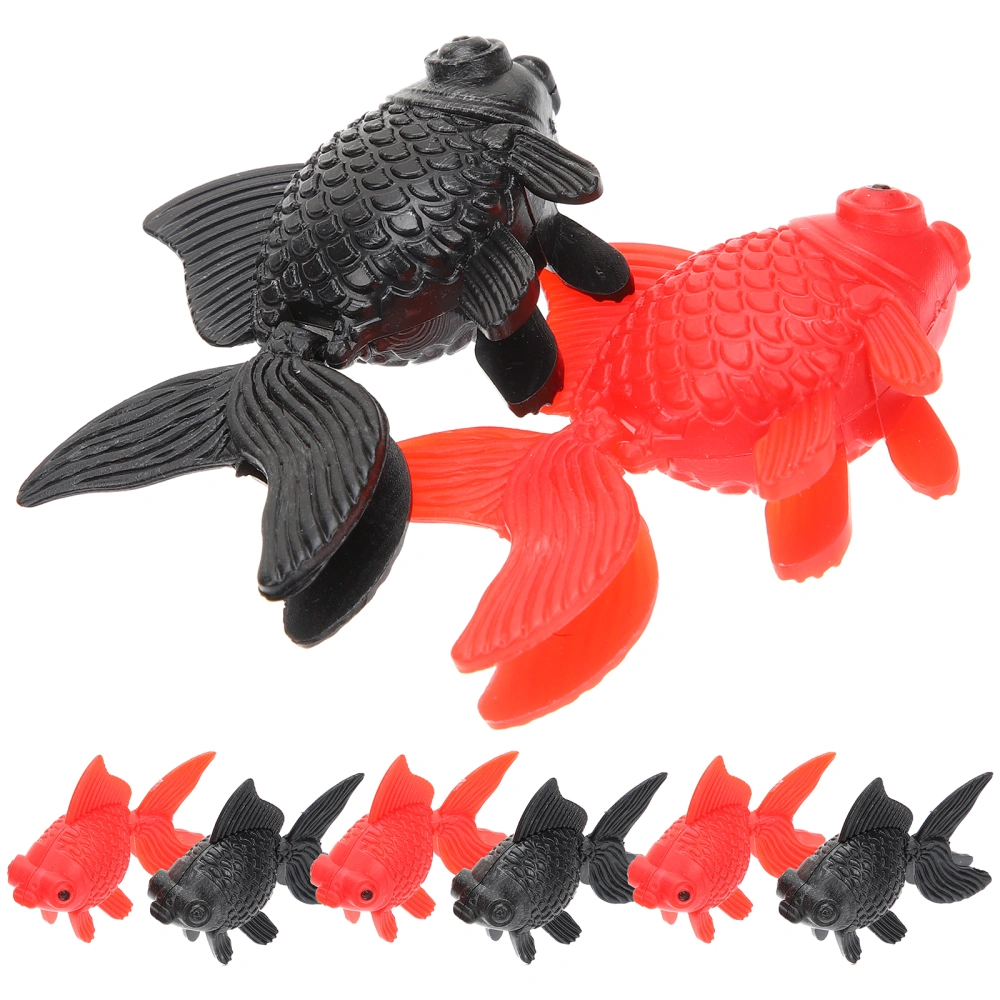 10Pcs Simulation Fish Figures Adorable Goldfish Models Decorative Goldfish Statues