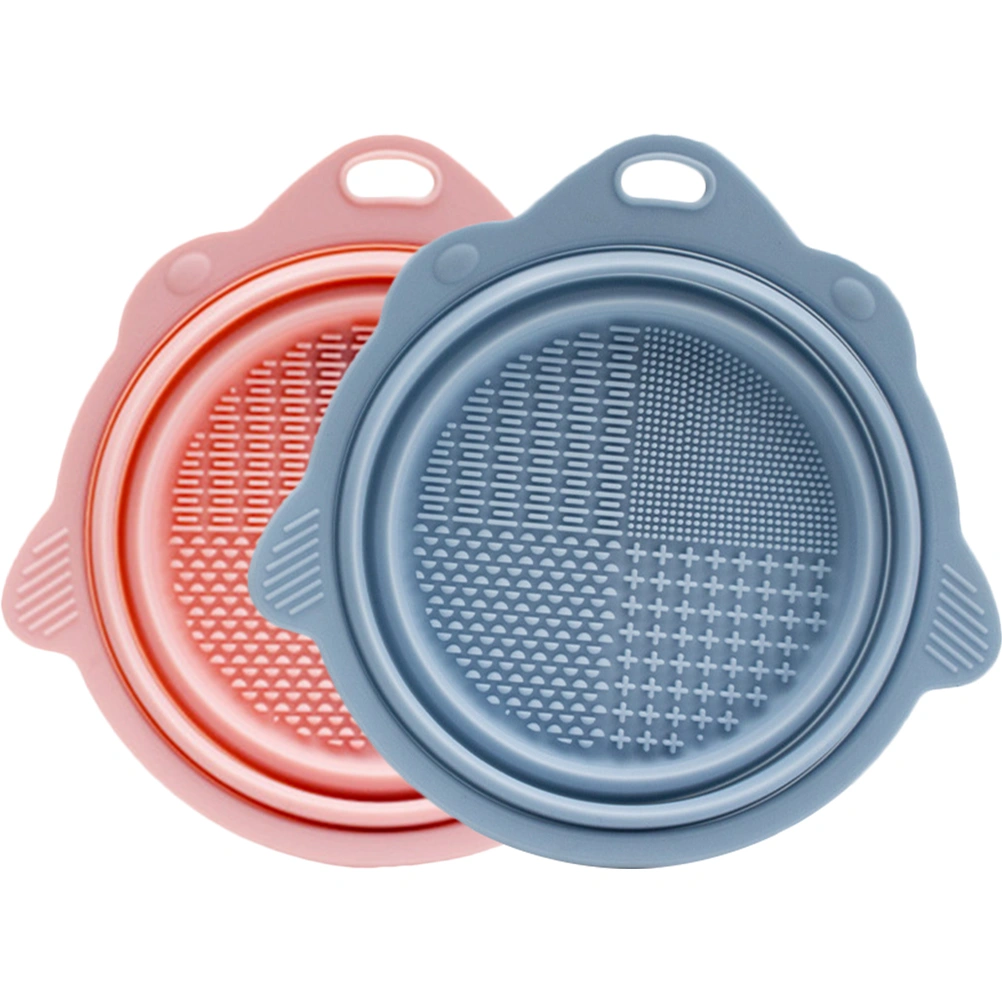 2pcs Portable Brush Cleaners Makeup Brush Cleaning Pads Brush Cleaning Bowls