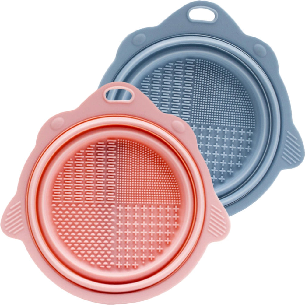 2pcs Portable Brush Cleaners Makeup Brush Cleaning Pads Brush Cleaning Bowls