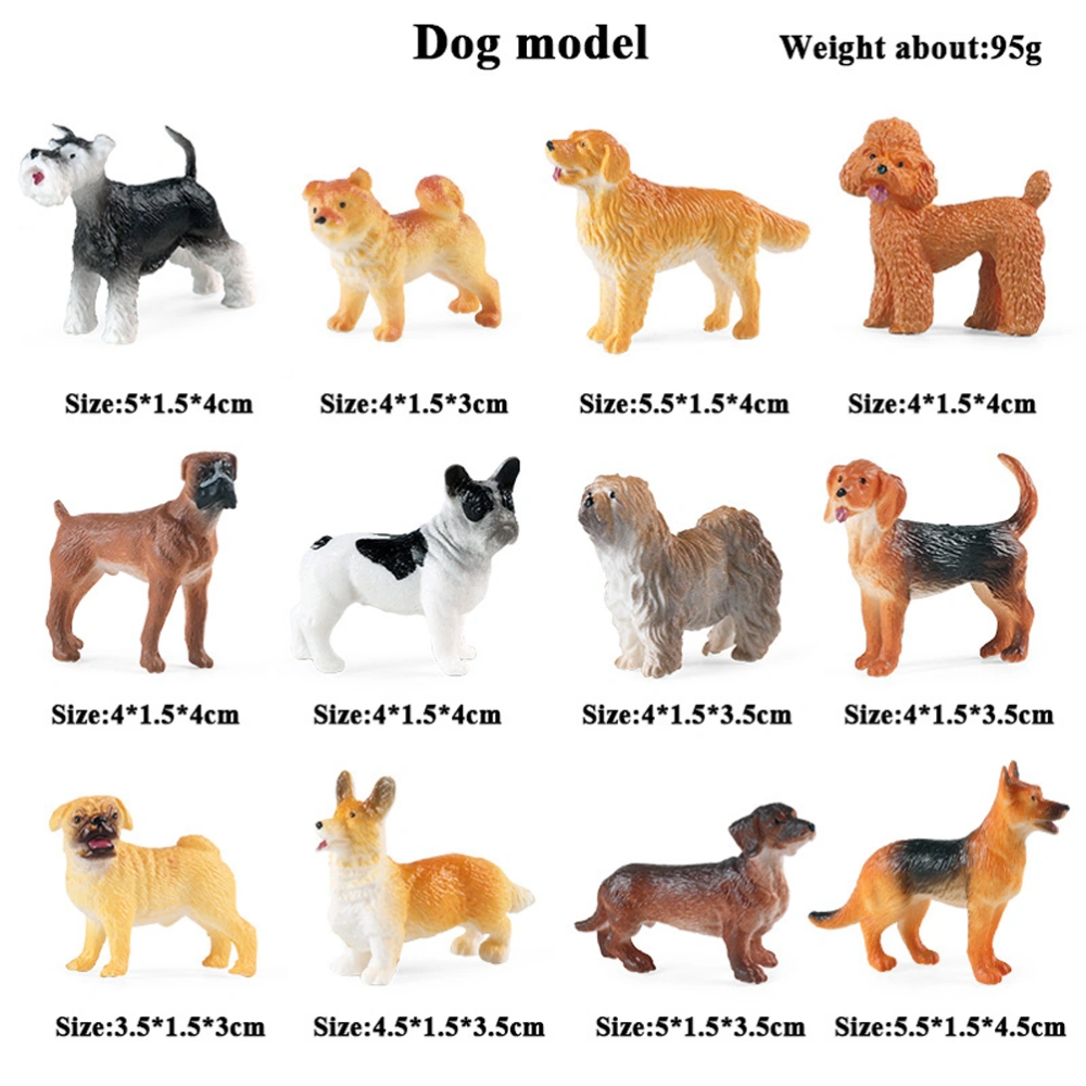 12pcs Miniature Dog Figurines Realistic Puppy Figurines Dog Models Puppy Ornaments