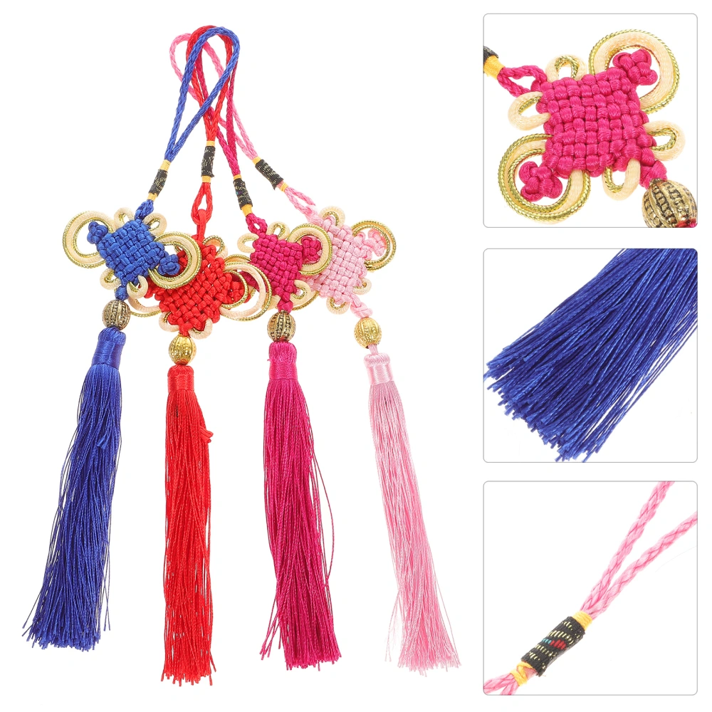 4pcs Chinese Knot Tassel Delicate Tassel Hanging Tassel Pendants Costume Decorations