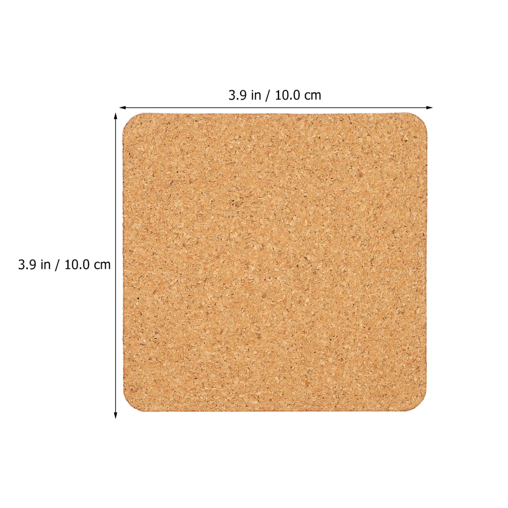 3 Pcs Cork Coasters for Drink Square Cup Mats Reusable Coasters for Home Office Coffee Shop