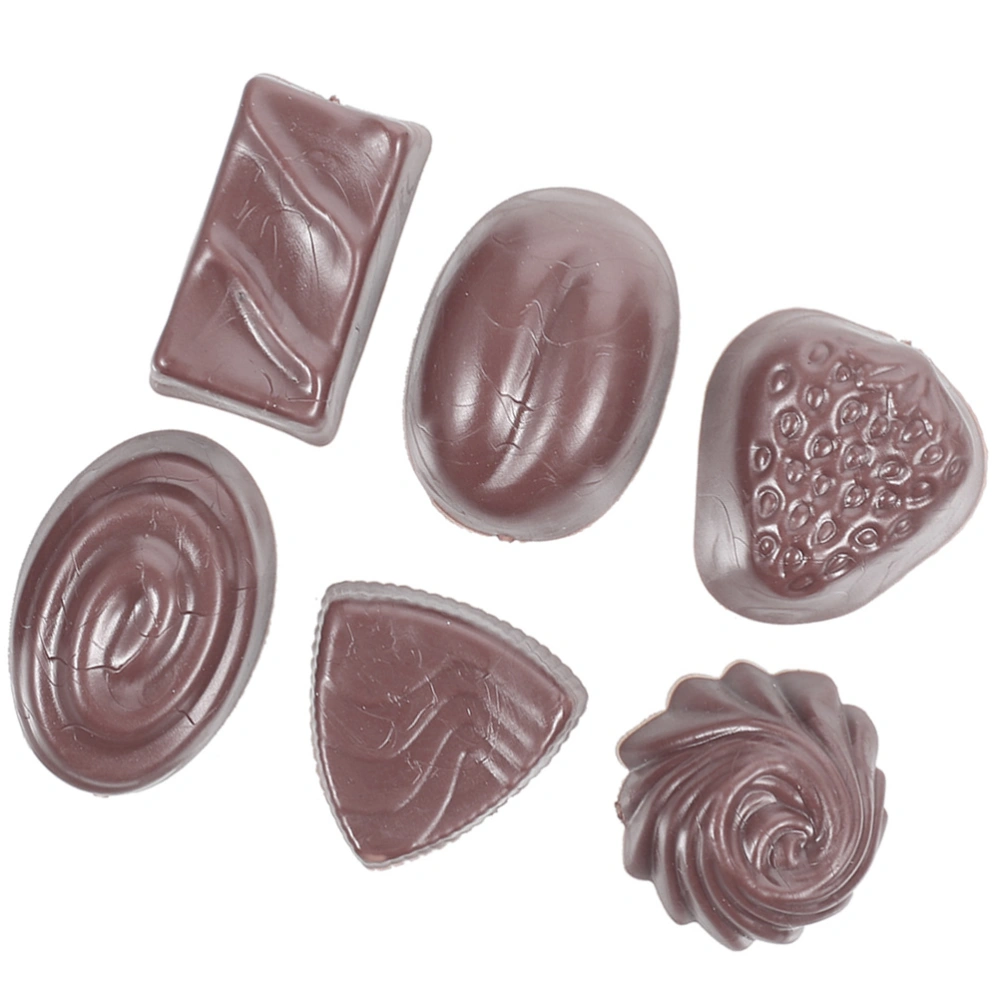 6pcs Fake Chocolate Artificial Food Chocolate Realistic Simulated Chocolates Models Bulk Faux Dessert