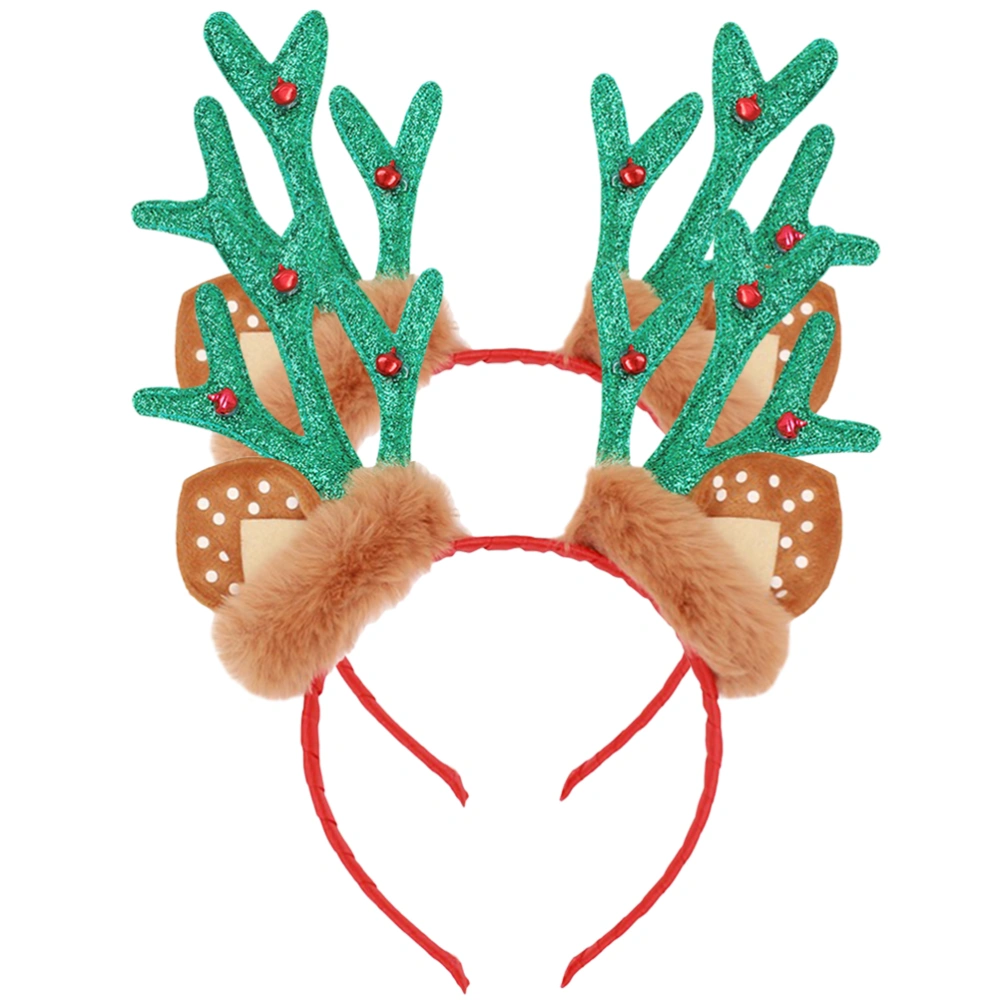 2Pcs Christmas Reindeer Antler Headband Xmas Headbands Photo Prop Xmas Hair Accessories