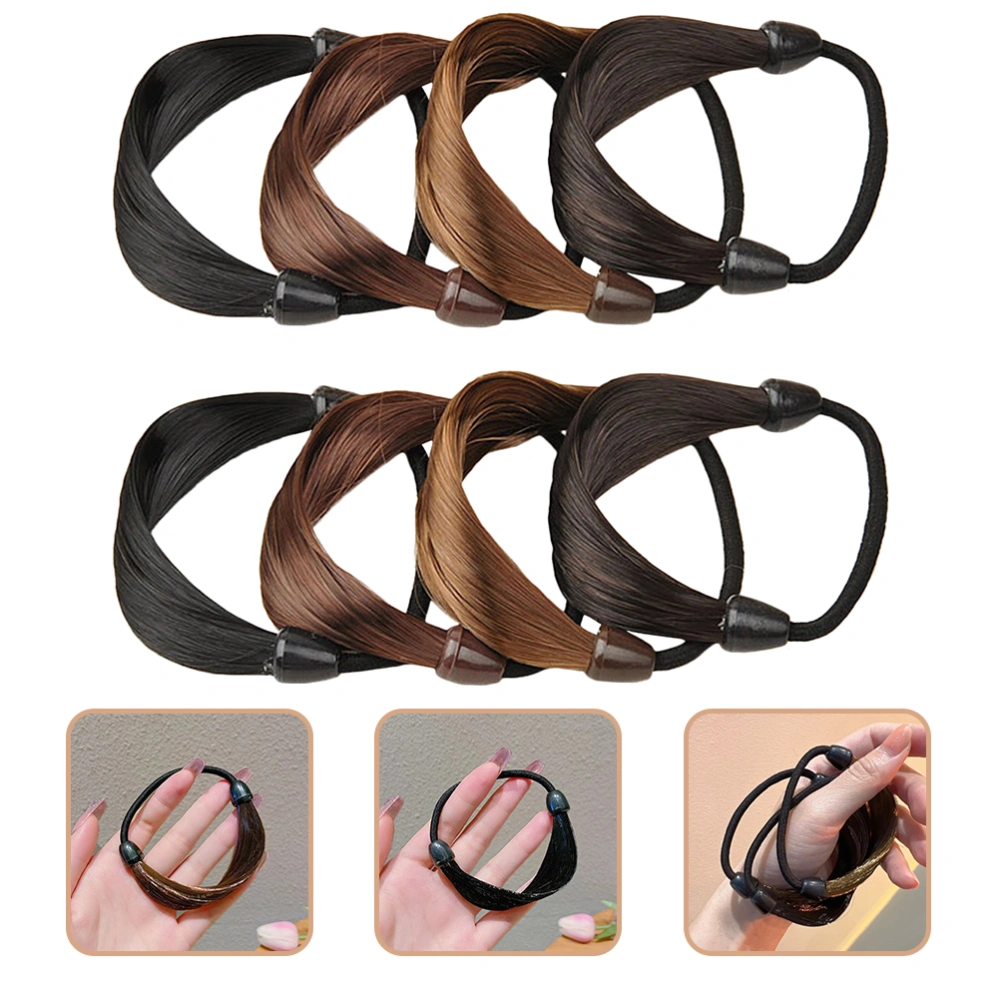 8pcs Wig Hair Ties Elastic Hair Ropes Women Headdress Girls Hair Accessories