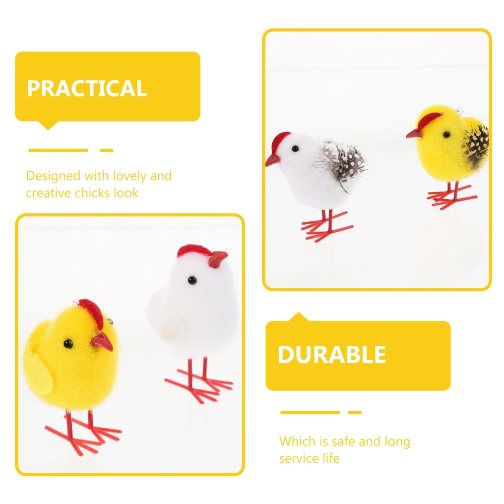 4pcs Plush Chick Figurine Adorable Chick Decoration Desktop Crafts Ornament