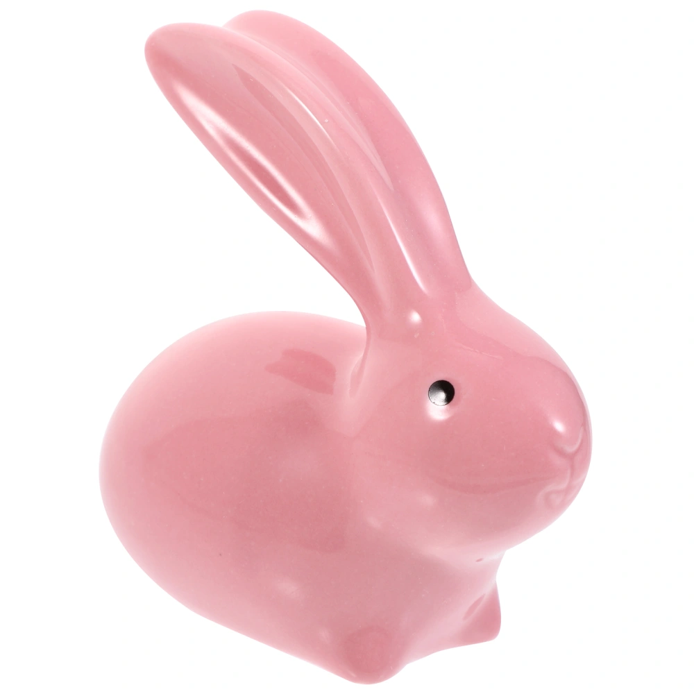 Rabbit Shaped Figurine Desktop Decor Porcelain Tea Pet Rabbit Figurine Adornment