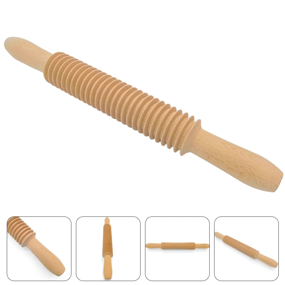 Spaghetti Pasta Cutter Noodle Lattice Roller Dough Cutter Wooden Rolling Pin