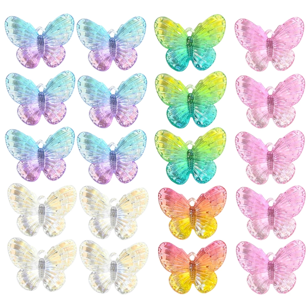 30Pcs Delicate Butterflies Adornments Adorable Butterflies Toys Acrylic Children Toys