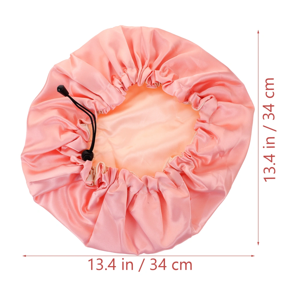 2pcs Adjustable Double Layer Night Caps Double Satin Sleeping Cap Bath Cap for Women