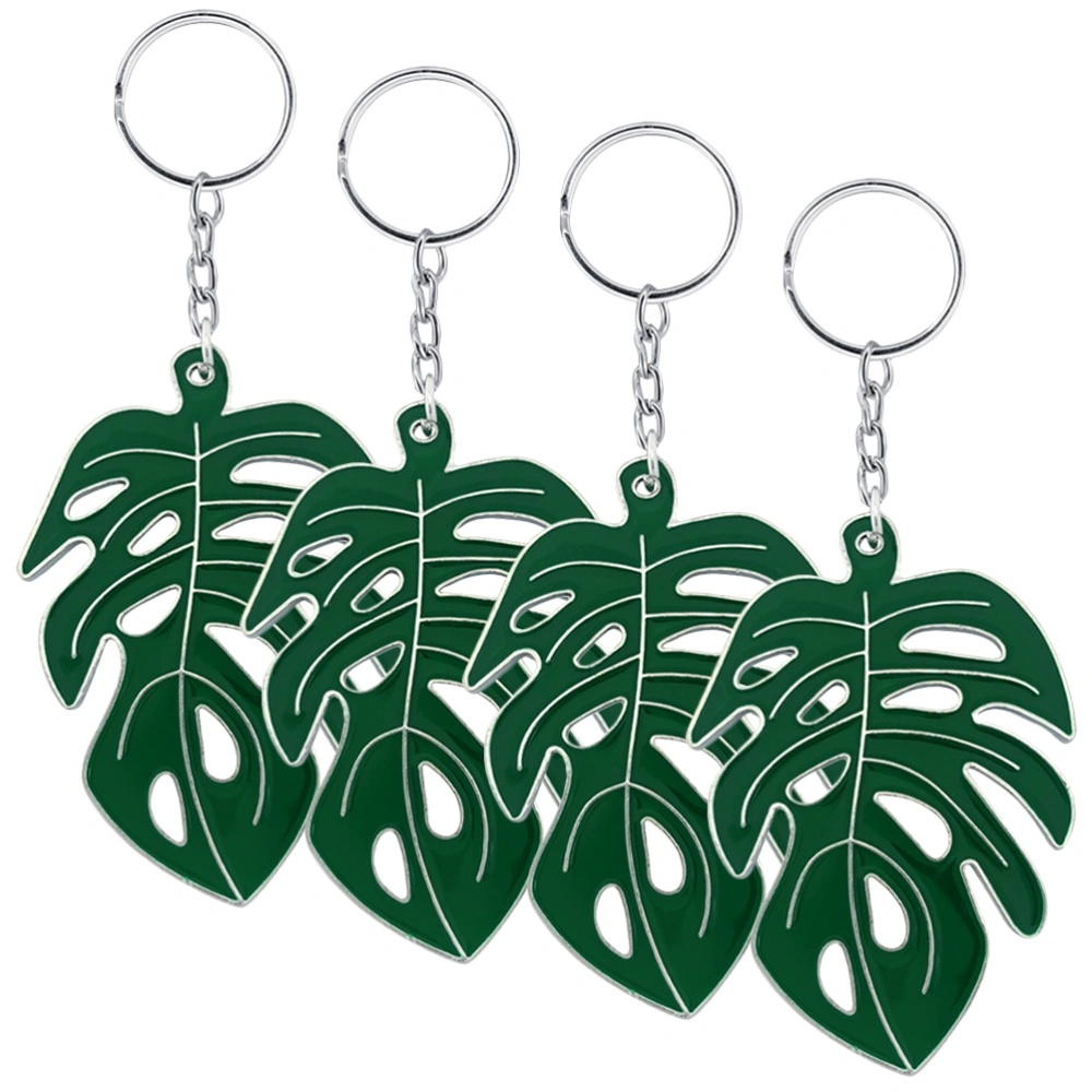 4pcs Leaf Keychains Backpack Hanging Key Pendants Cartoon Keyrings Ornament Bag Hanging Pendant