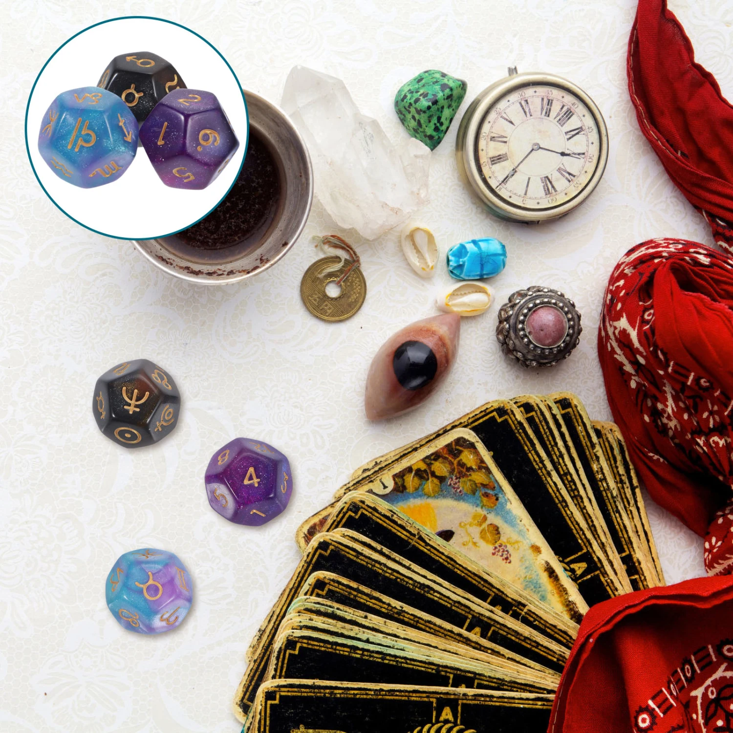 3 pcs Polyhedral Dice Table Game Dice 12 Sides Dice Tabletop Dice Acrylic Game Dice
