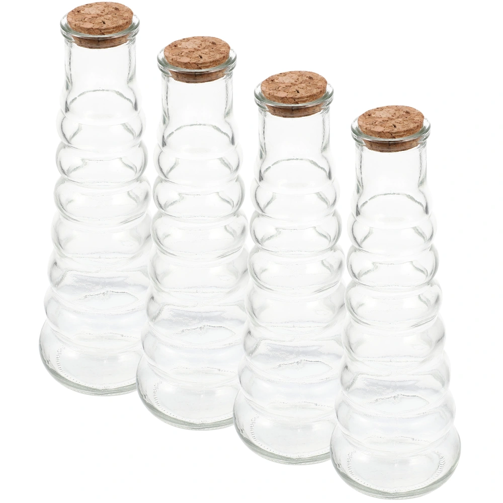 4pcs Decorative Glass Bottles with Cork Stopper Small Glass Bottles Wishing Glass Bottles