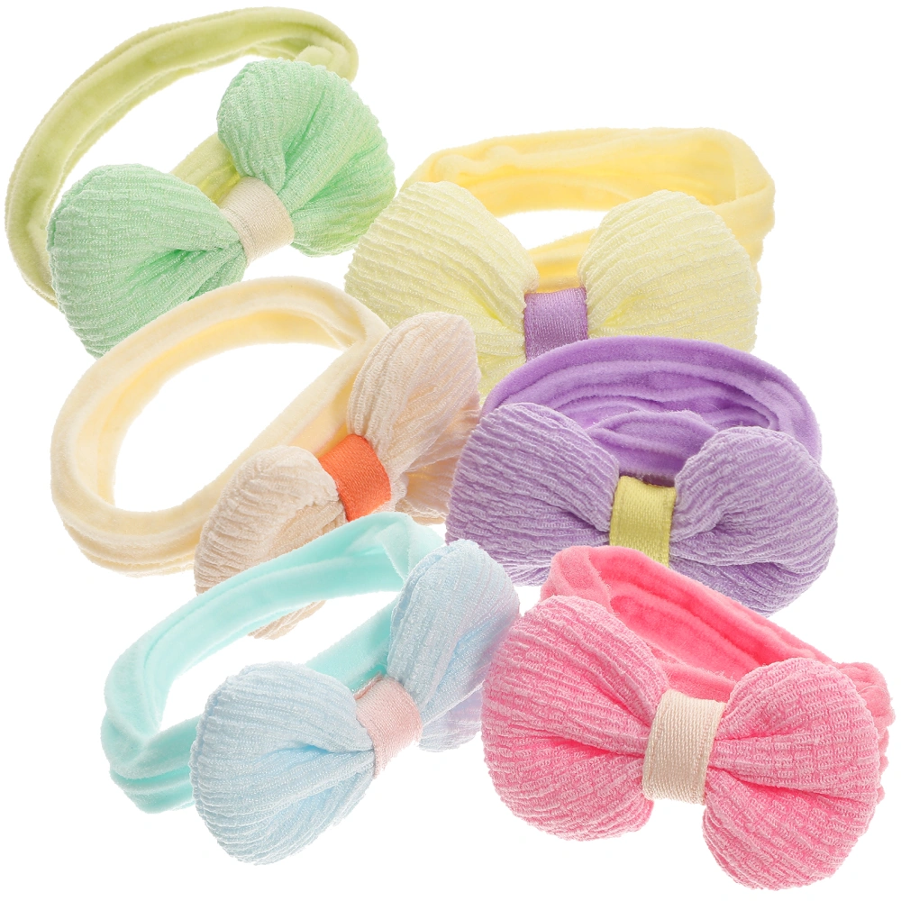 6pcs Bow Hair Rings Girls Elastic Hair Ropes Small Fresh Rubber Band Hair Accessories