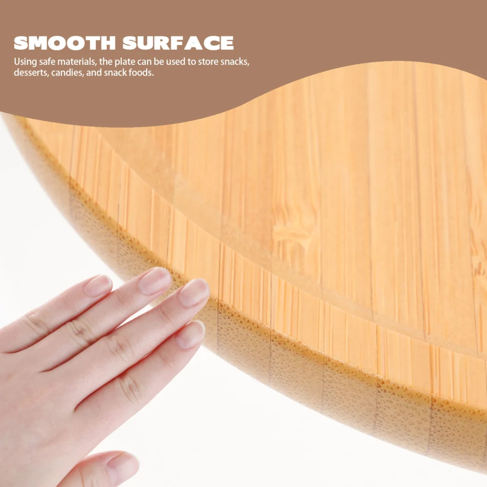 Bamboo Bread Plate Desktop Storage Tray Bamboo Snack Plate Dried Fruit Plate Bamboo Serving Tray