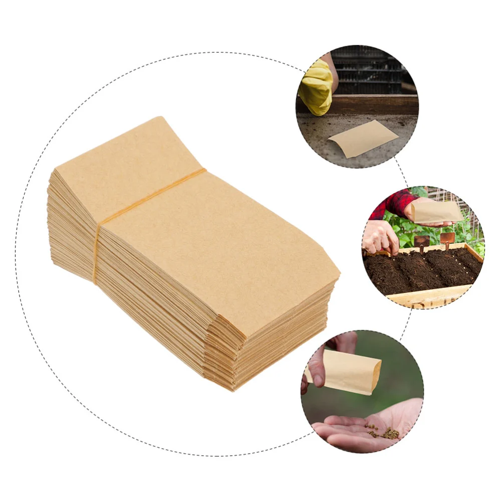 100pcs Brown Envelopes Brown Bags Kraft Paper Bags for Corn Wheat Rice Packaging