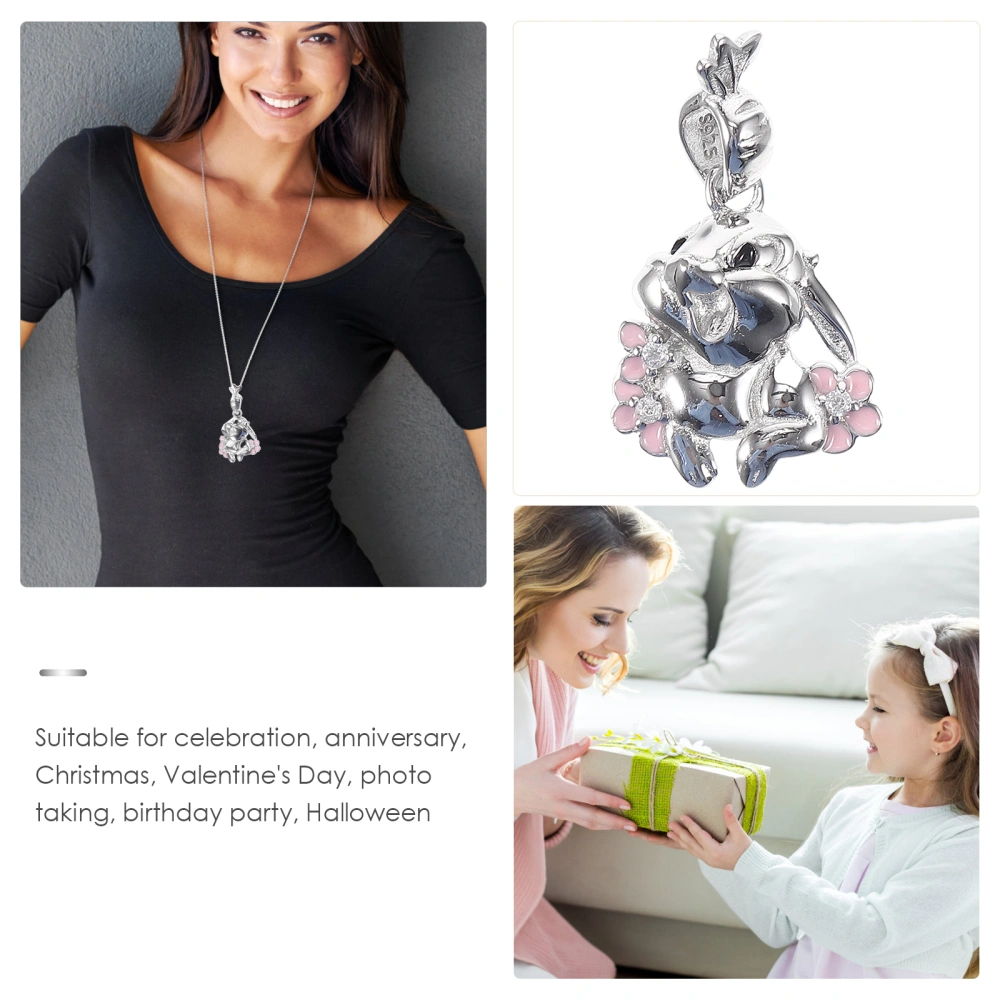 Lovely Rabbit Charm Pendant Easter Bunny Carrot Charm Jewelry Making Pendant