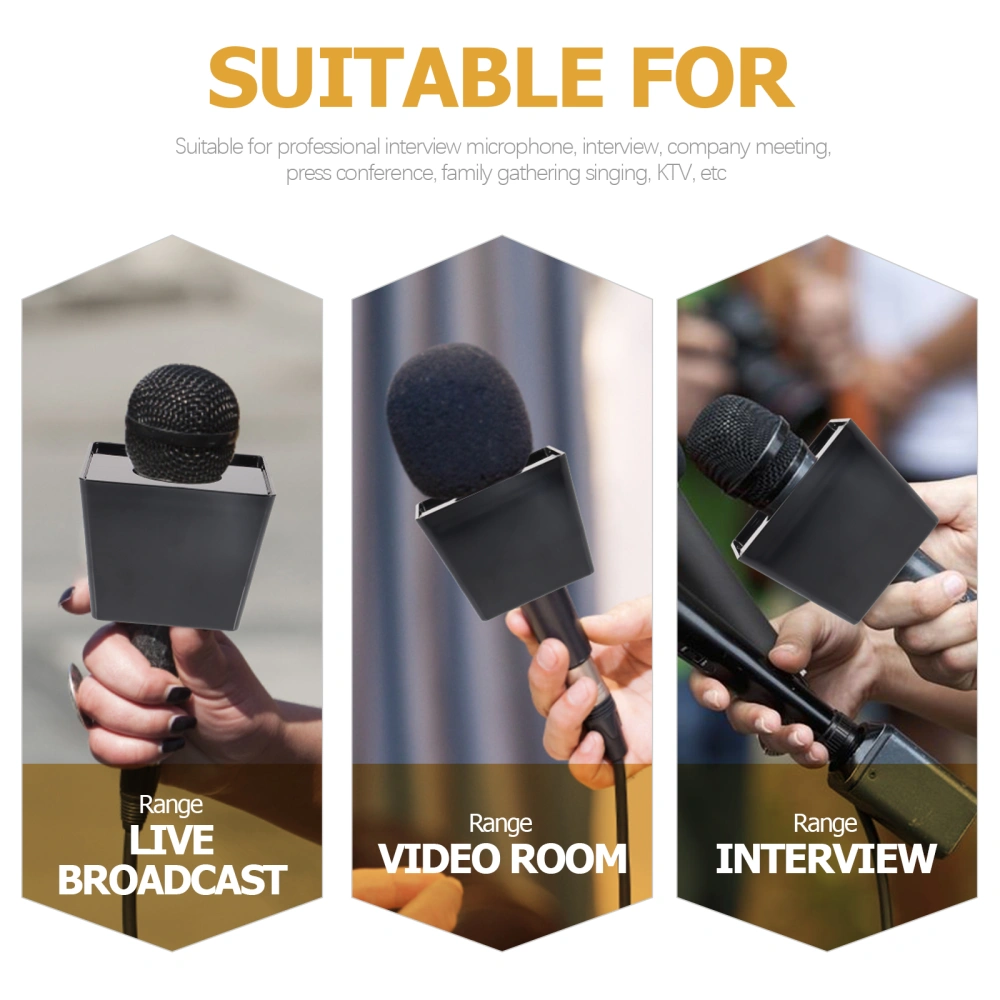 Portable Trapezoid Cube Interview Mic Logo Trapezoid Microphone Flag Station Logo