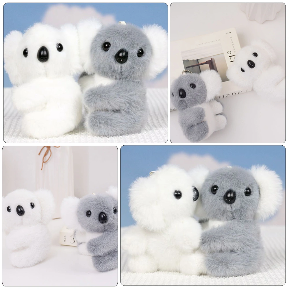 2pcs Plush Koala Pendants Plush Doll Hanging Ornament Keychain Pendants