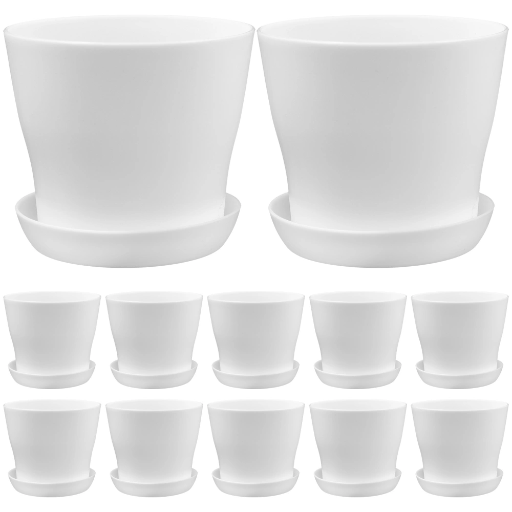 20pcs Small Plant Pots Plastic Planters with Drainage Holes and Saucers Succulents Pots