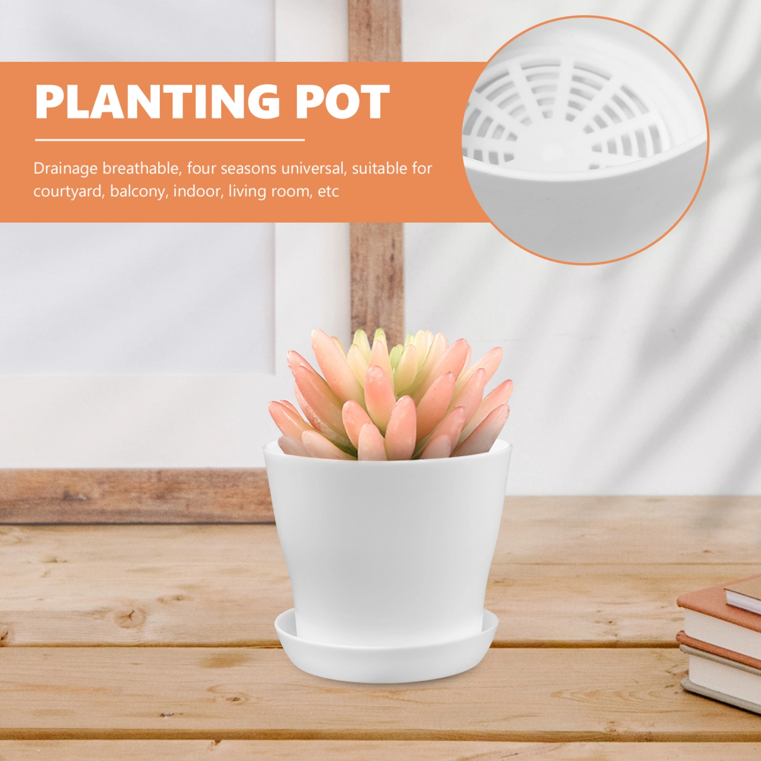 20pcs Small Plant Pots Plastic Planters with Drainage Holes and Saucers Succulents Pots