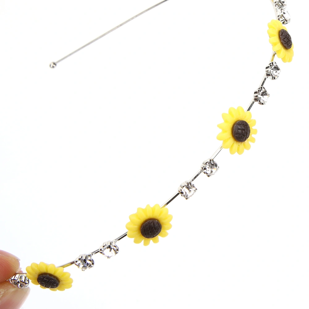 2pcs Sunflower Headband Thin Hair Hoop Decorative Headband Women Hair Accessory