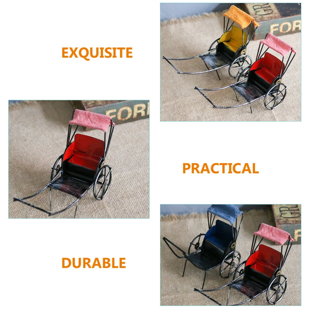 Simulation Jinrikisha Model Retro Decoration Desktop Rickshaw Decoration