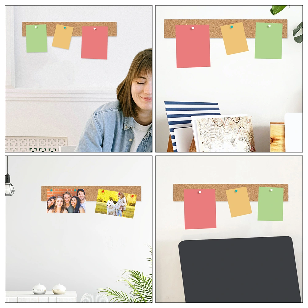 4Pcs Bulletin Board Cork Strips Message Bulletin Strips Self-adhesive Cork Strips
