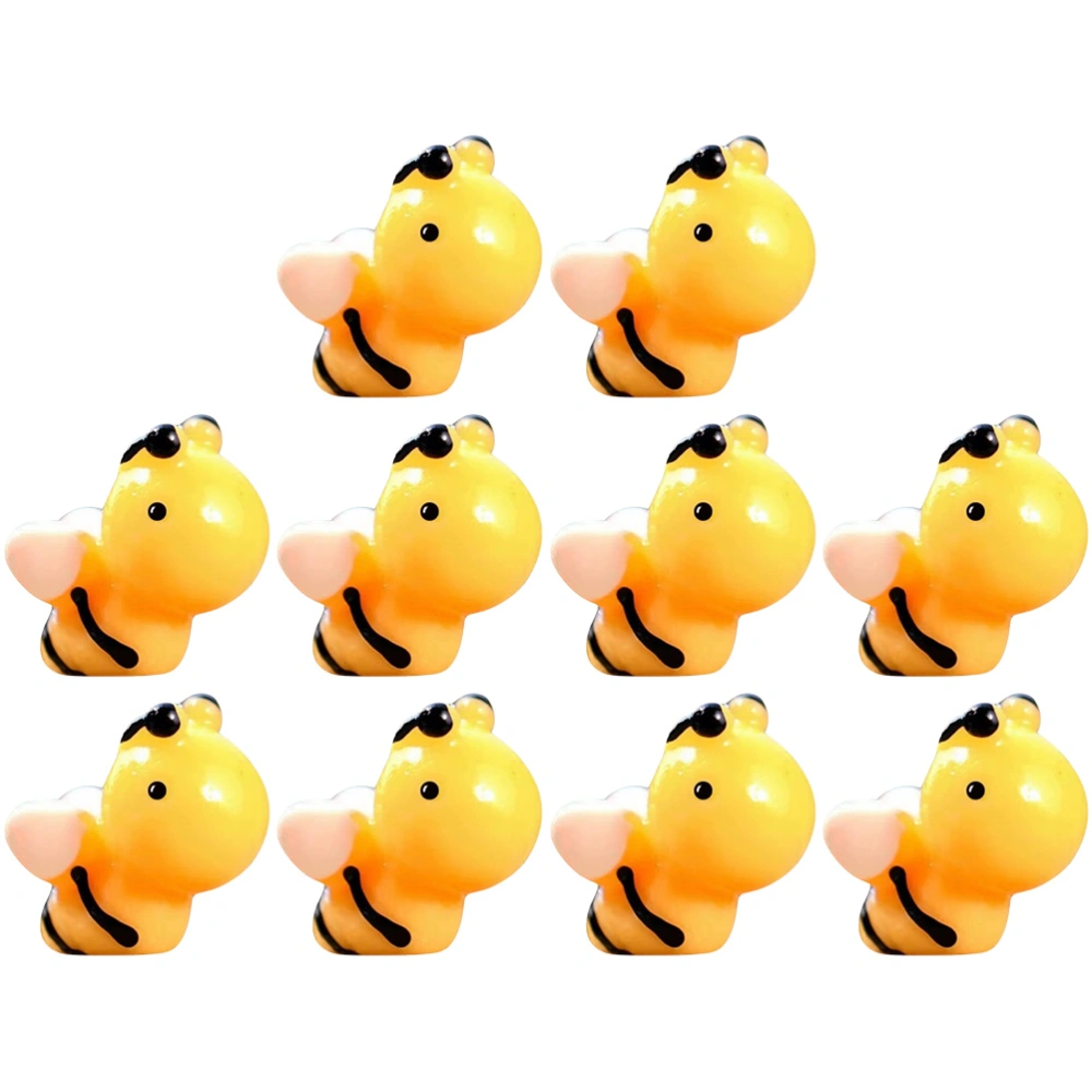 10Pcs Landscaping Resin Bee Mini Resin Decor Decorative Resin Bee Resin Adornments for Flowerpot