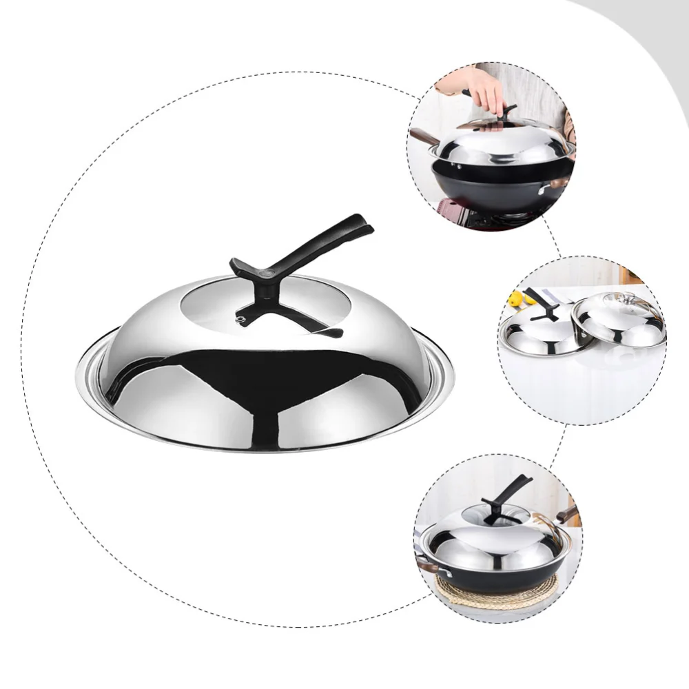 Universal Pot Cover Round Glass Pot Lid Stainless Steel Pan Lid Kitchen Cookware Replacement