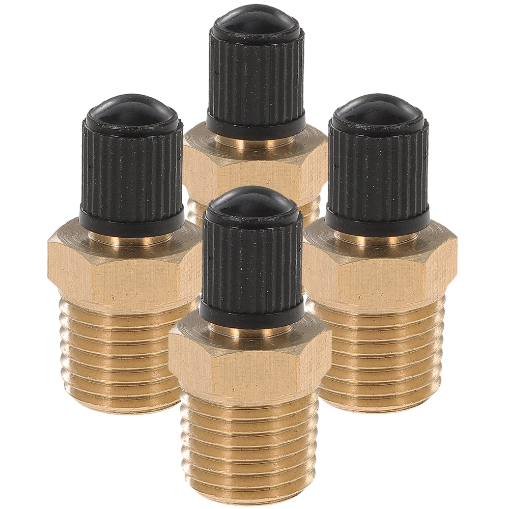 4pcs Tank Valves Brass Water Tank Valves Air Compressor Tanks Valves(1/4"NPT)