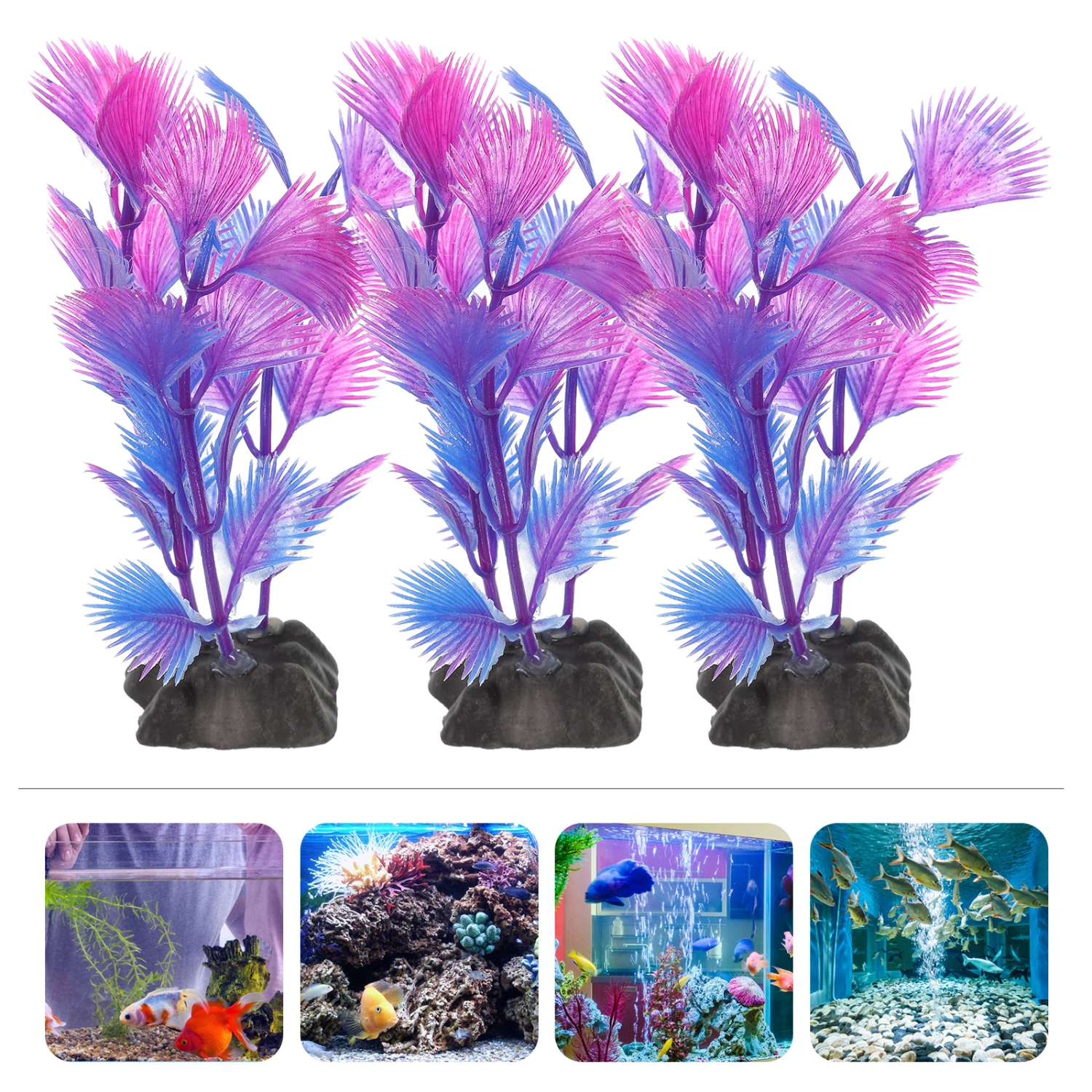 10Pcs Fish Tank Plant Plastic Water Tanks Plant Fake Aquarium Plants Aquarium Decorations for Fish Tank