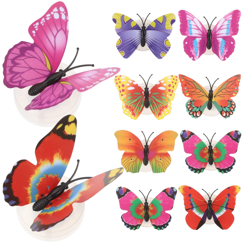 10pcs Colorful Simulation Butterflies Wall LED Stickers Luminous Wall Adhesive Decals