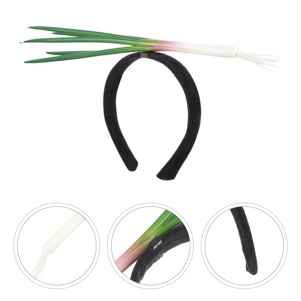 Green Onions Headband Funny Hair Hoop Party Headband Costume Accessory for Men Women