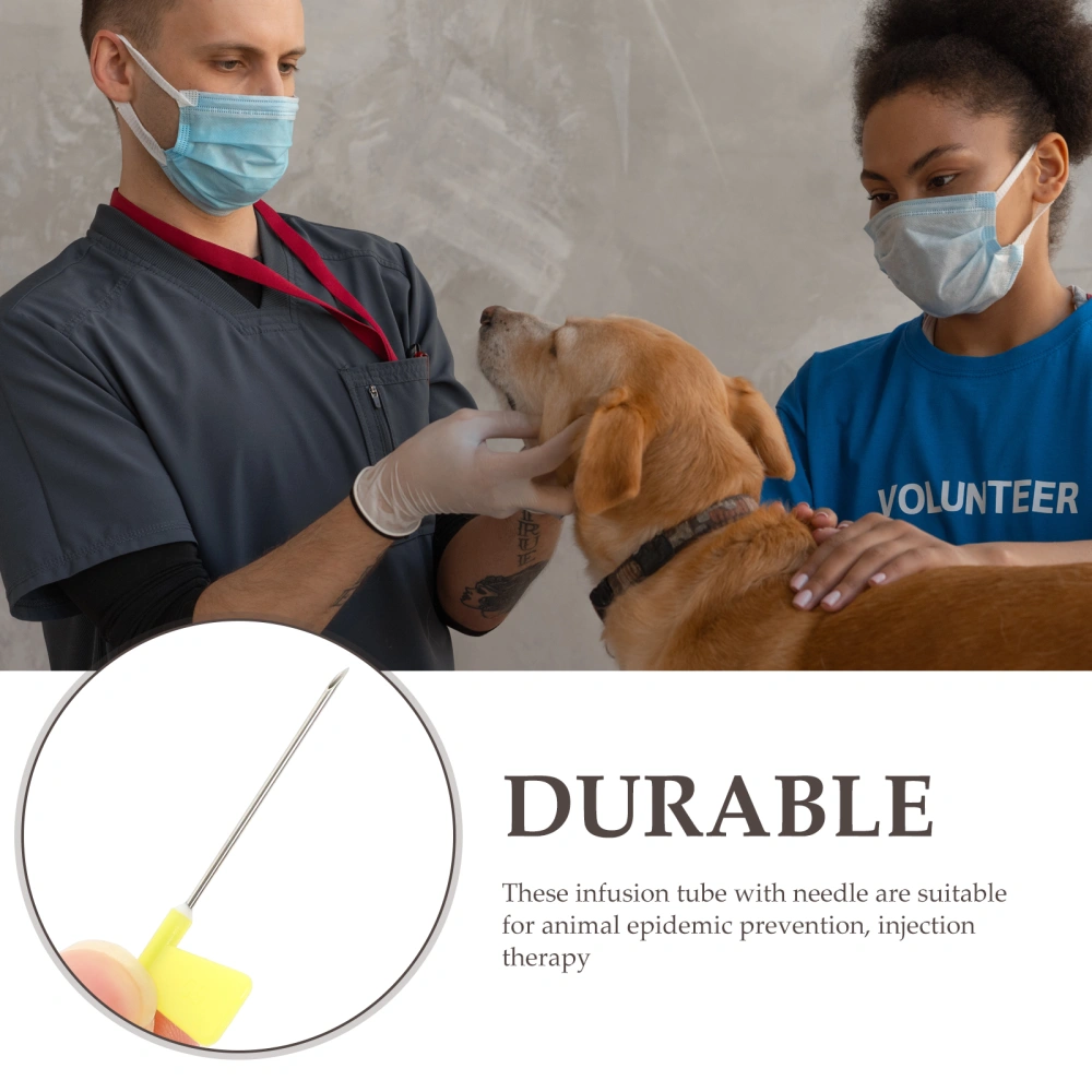 25pcs Disposable Pig Animal Veterinary Tubes Infusion Needle Convenient IV Extension Tube