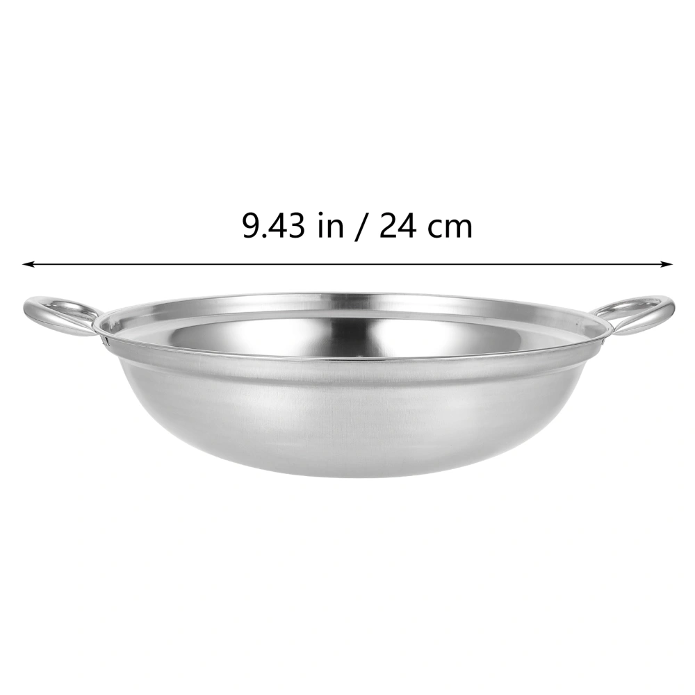 2pcs Handle Stainless Steel Anti-spill Hot Pot Cooking Pot Kitchen Hot Pot Thicken Pot