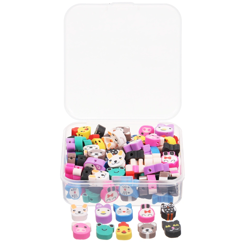 1 Box Cartoon Polymer Beads Cartoon Animal Style Spacer Beads Loose Beads for Diy Jewelry Making