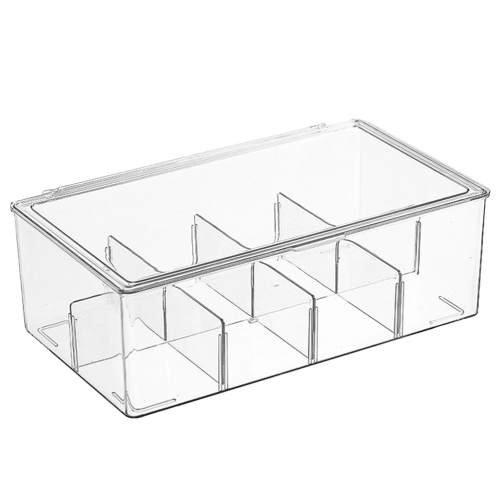 Desktop Tea Bag Organizer Divided Clear Tea Box Household Coffee Storage Box