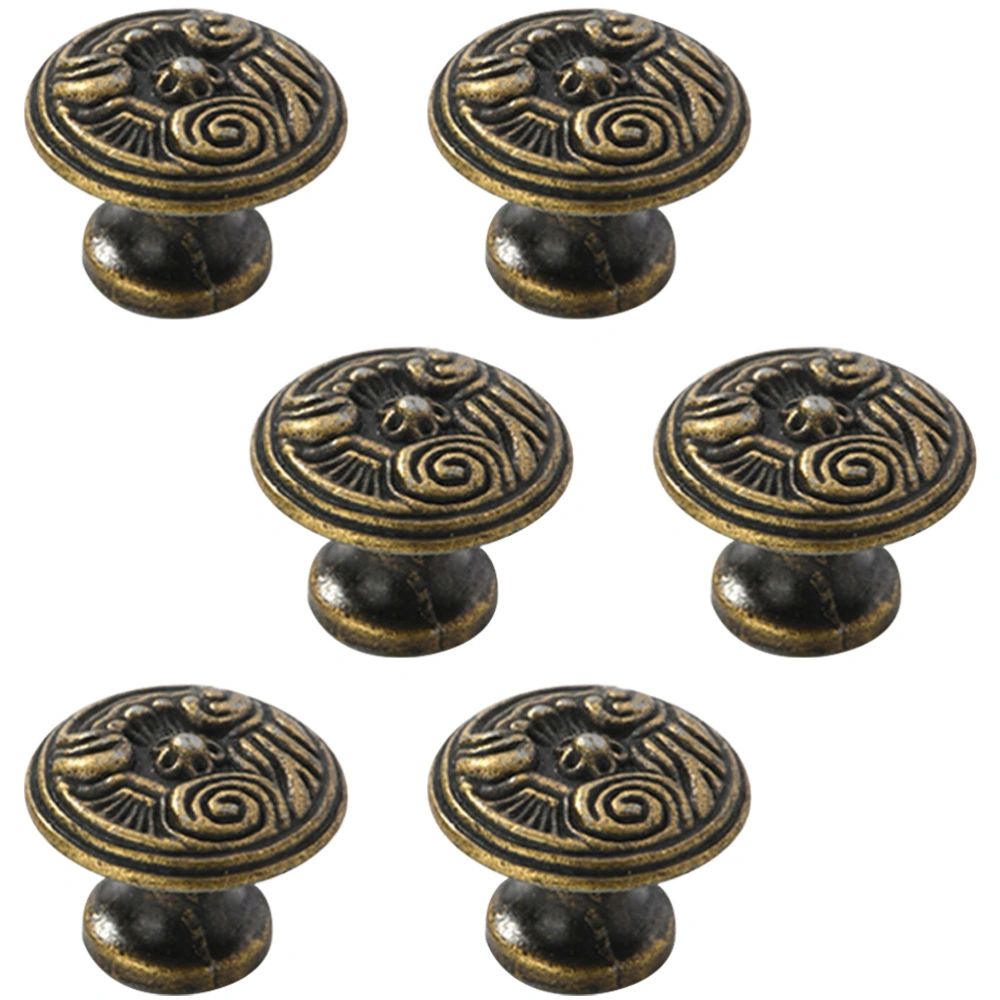 6pcs Vintage Cabinet Alloy Doorknob Furniture Knobs Drawer Pulls Handle Kitchen Cupboard Knobs