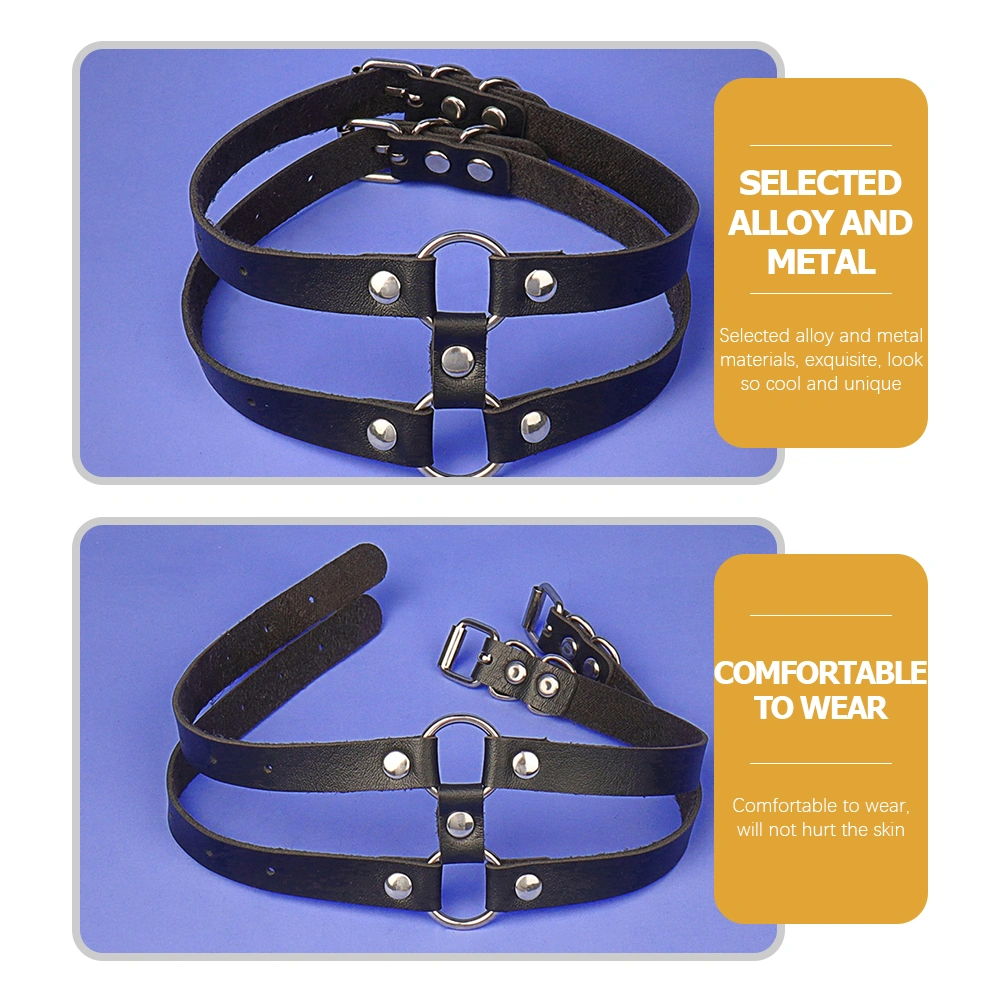 Goth Layered Choker Necklace Cool Steampunk Necklace Collar Necklace for Women